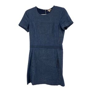 Gap Designed and crafted denim short sleeve mini dress pockets zipper 4 casual